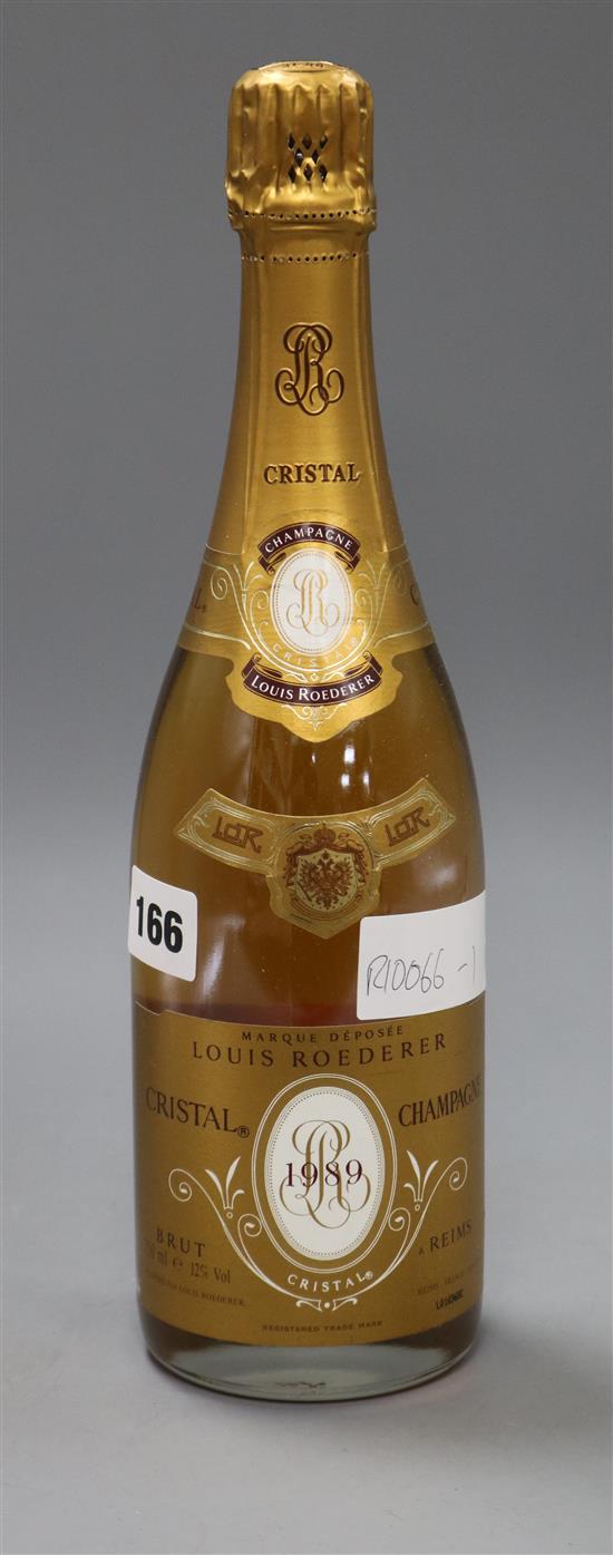 A boxed bottle of Louis Roederer crystal champagne